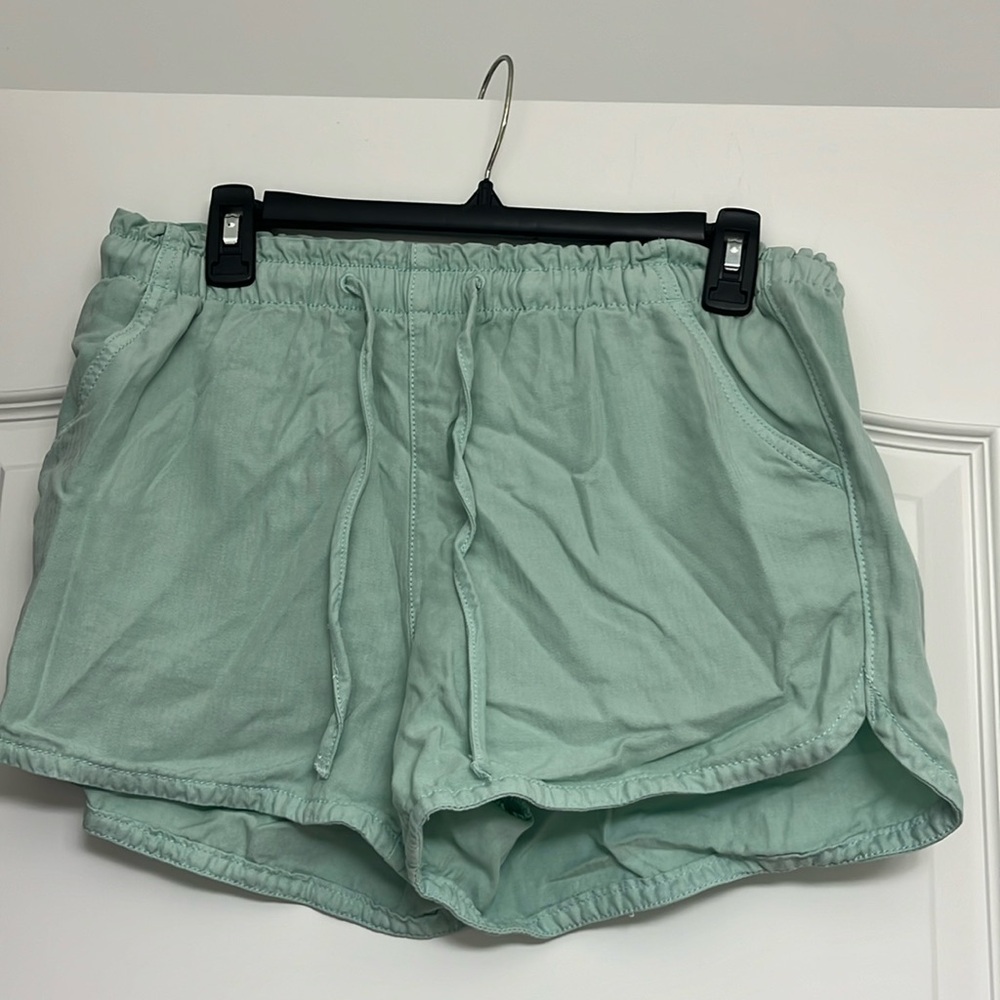 American Eagle Teal Soft Shorts With Tie Top